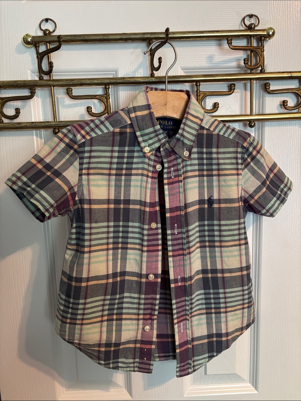 Polo by Ralph Lauren Short-Sleeve Plaid Button-Down - Size 3T